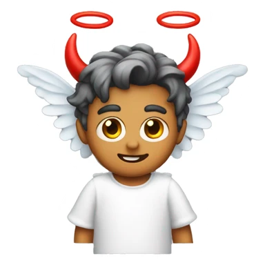 cute angel emoji with devil horns sticker
