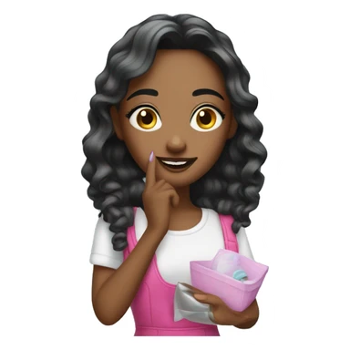 a cute nails artist girl  sticker