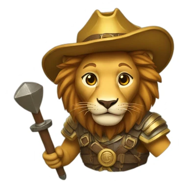 lion treasure hunter with Title TEXT "Team SI YU" sticker