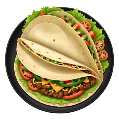 Taco on a black plate,nice  sticker