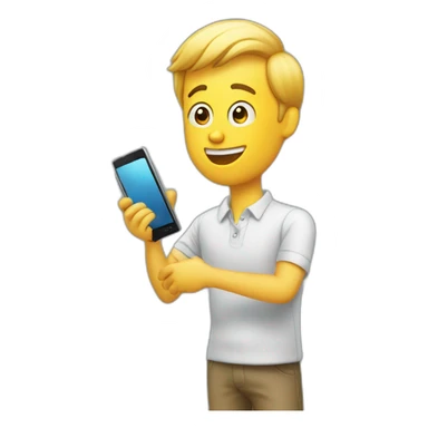 person watching cell phone happy sticker