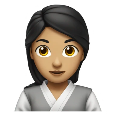 karate girl with long black hair Hispanic  sticker