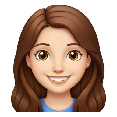 Girl with long hair smiling sticker