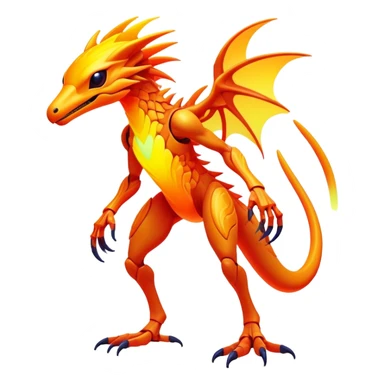 Exotic futuristic lush warm-colored neon Fakémon-creature (full body) sticker