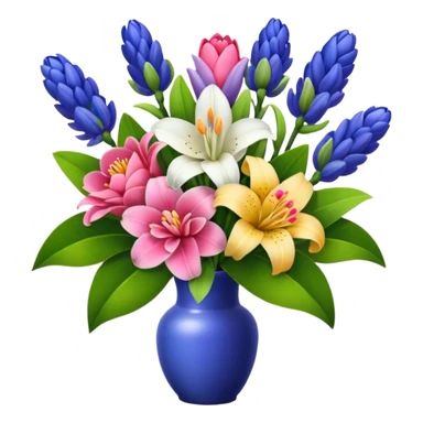 Lilies, hyacinths and camellias in a flower bouquet sticker
