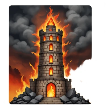 The tower tarot card in a card sticker