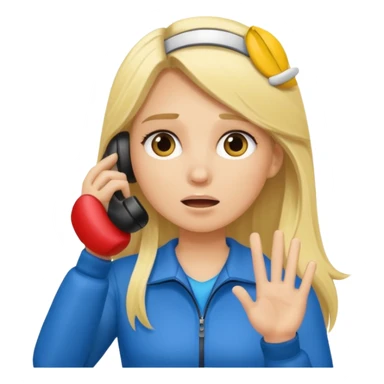 blonde cartoon girl long hair sports coach calling for a time out sticker