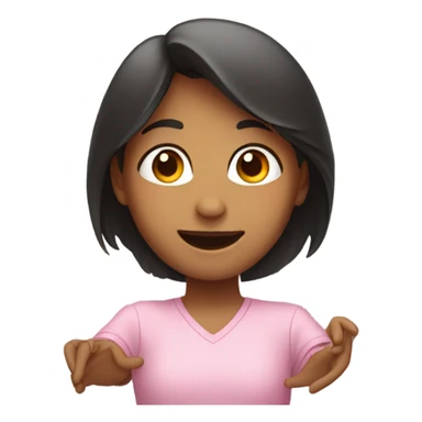 girl holding her hands up in the shape of a heart sticker