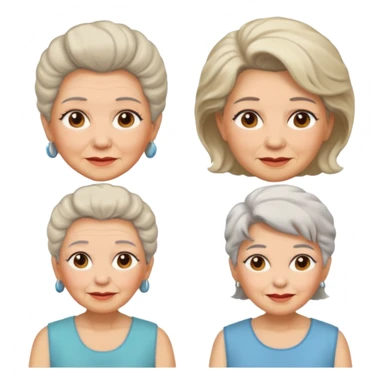 Old Women In Sleeveless, different hair sticker