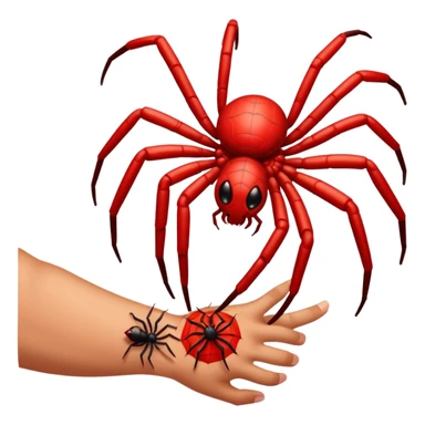 spider biting arm sticker