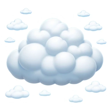 Cinematic Realistic Cumulus Emoji, Big and puffy, with cotton-like clouds floating in the clear blue sky. The rounded tops of the clouds glow with the light of the sun, while their soft, white texture adds a sense of calm and spaciousness. Soft glowing outline, capturing the essence of warmth, comfort, and peaceful skies in a perfect cumulus cloud! sticker