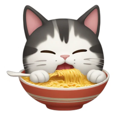 cat who eat ramen sticker