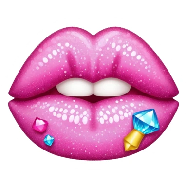 glitter pink kiss  sticker