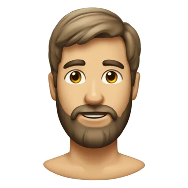 Guy with beard in chin and oval facs sticker