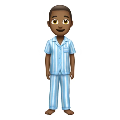 blue pajamas with white stripes sticker