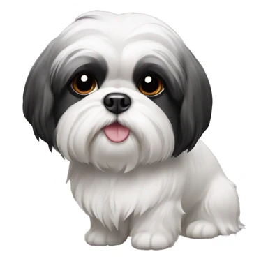 Black and white shihtzu dog sticker