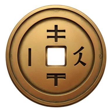 an old chinese coin sticker