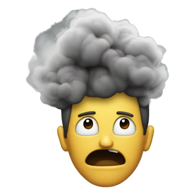 Smoke coming out of the ears of the furious person sticker