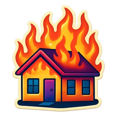 generate australlian house in fire sticker
