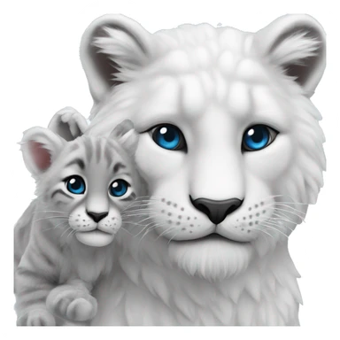 Panthère des neiges bébé avec une lolette sticker