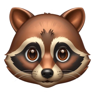 Copper racoon face sticker
