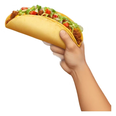 arm from elbow with a hand handing over a taco sticker