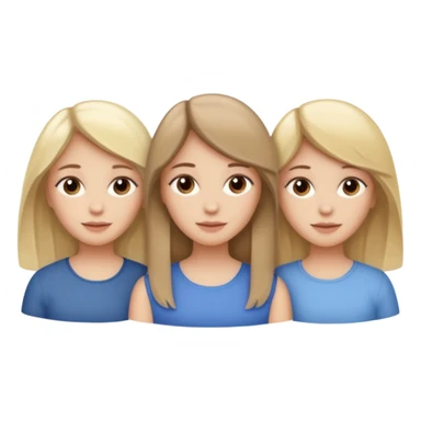 3 sisters - 1 blonde 1 dark brown hair 1 light brown hair sticker