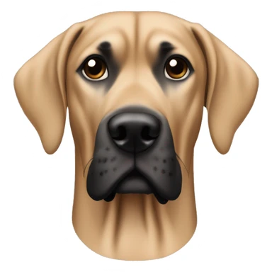 Tan brownish great dane with black mouth and black ears sticker