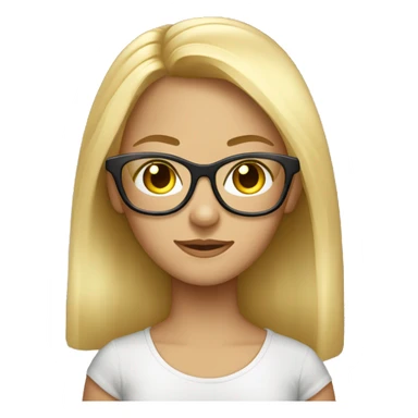 Visage ado13 ans fille blond foncé lunettes transparentes blasée sticker