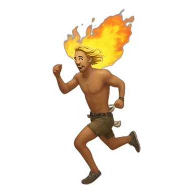 diplo fleeing burning man sticker