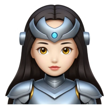 chinese babe ai robot long dark hair emoji warrior sticker