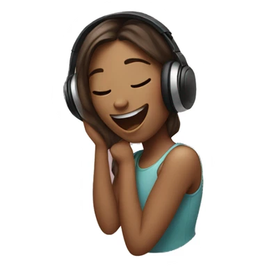 happy girl listening to music sticker