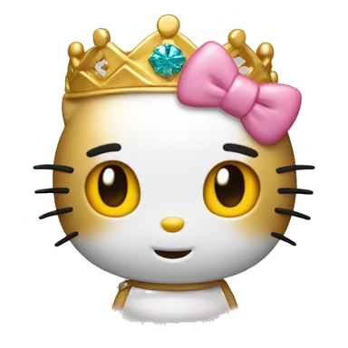 Hello Kitty con corona dorada sticker