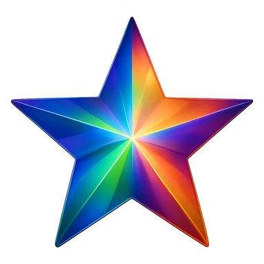 star with a prism effect sticker