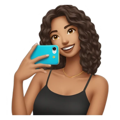 influencer taking a selfie with a product sticker