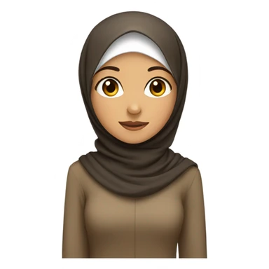 Muslim girl wearing brown hijab sticker