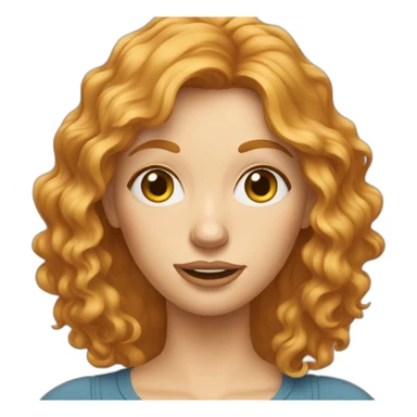 strawberry blonde lady with disheveled hair sticker