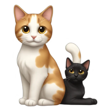 1-cream-calico-cat-and-1-black-calico-female-cat sticker