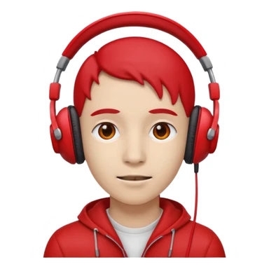 w,red headphone sticker