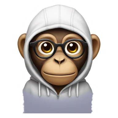Monkey with hoodie and glasses sticker
