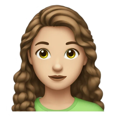 teenage girl with brown hair and green eyes sticker