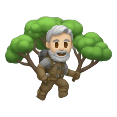 homme grimpe une montagne sticker