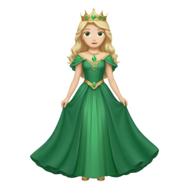 Queen Ozma from the Wizard of Oz with long blonde hair, green eyes and outfit  sticker