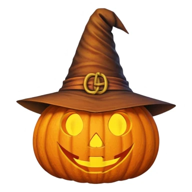 pumpkin with witch hat  sticker