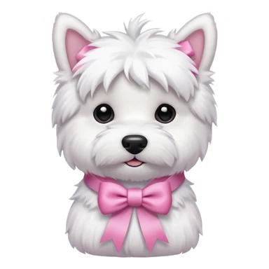 Westie wearing pink ribbon sticker
