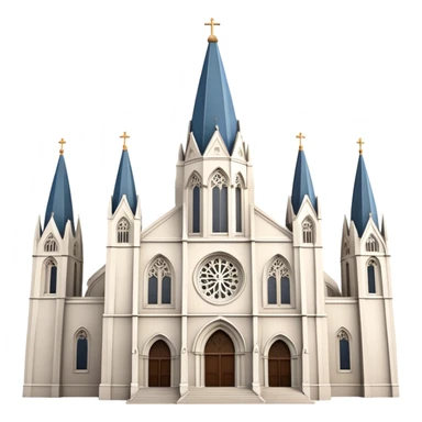 Cinematic Realistic St. Mary's Basilica Landmark Emoji, showcasing the iconic gothic church rendered with lifelike textures and soft, reverent lighting. sticker