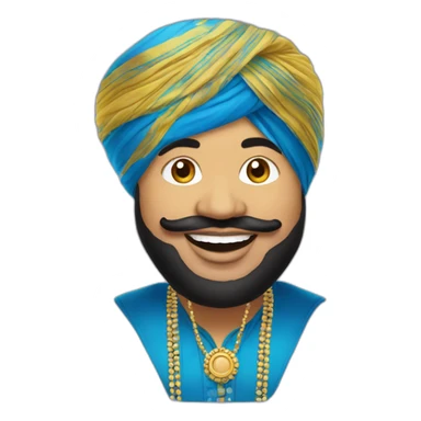 Blue daler mehndi sticker
