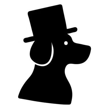 A dog wearing a top hat, formal, elegant sticker