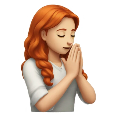 Redhair girl praying sticker