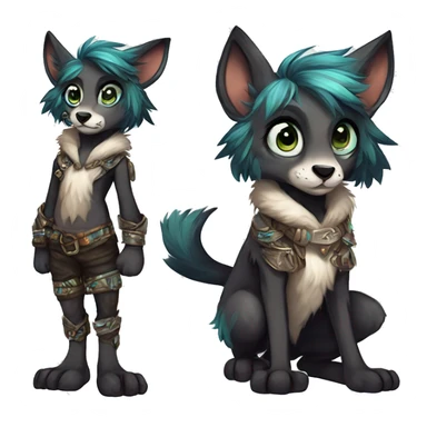 Cool cute Kawaii edgy fantasy animal  fursona Fionbri by griffsnuff & LiLaiRa & Falvie full body sticker